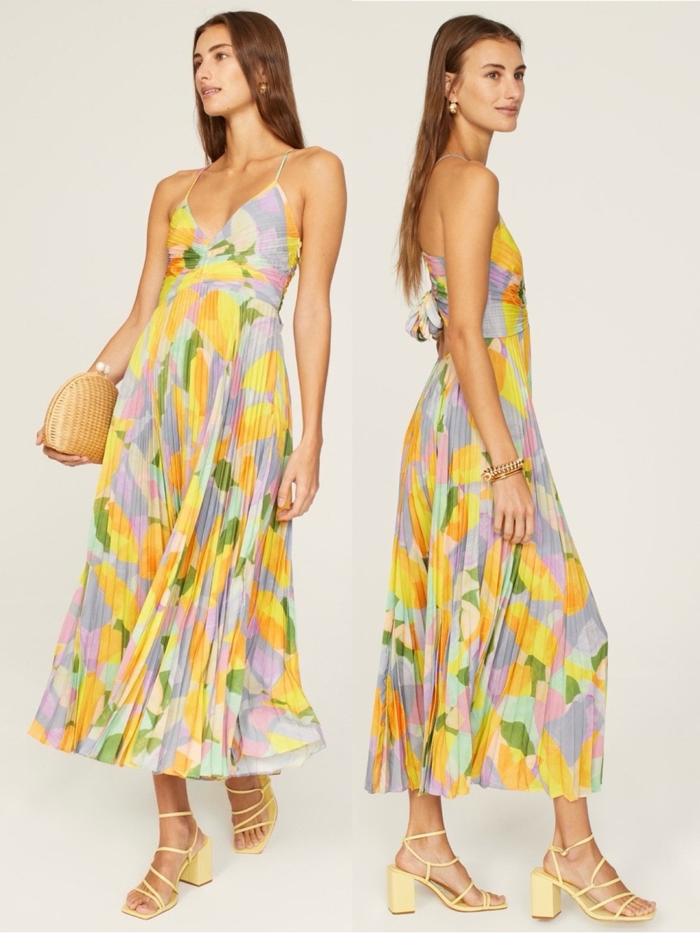ASTR the Label Blythe Floral Midi Dress Yellow M - Picture 14 of 16